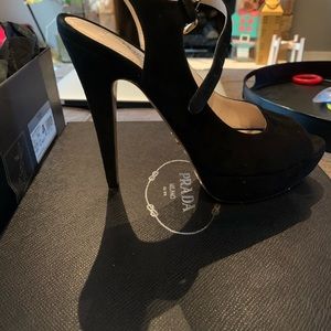 Prada peep toe heels